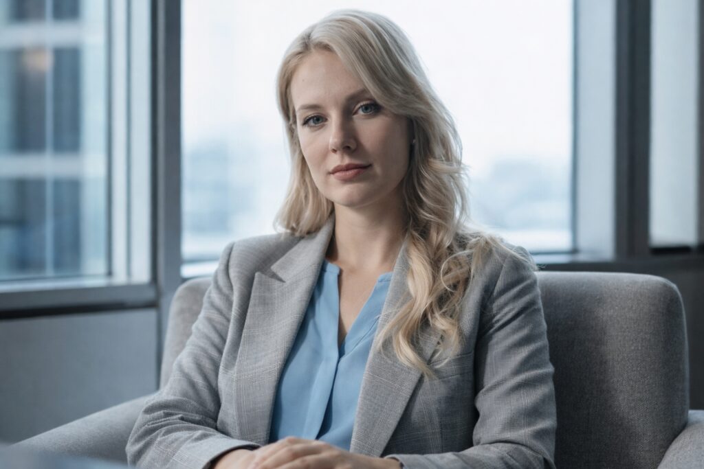 Keira Martin Geelong Australia Based Business Consultant in Grey suit